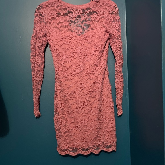 Pink Rose Mesh Dress - Picture 2 of 3